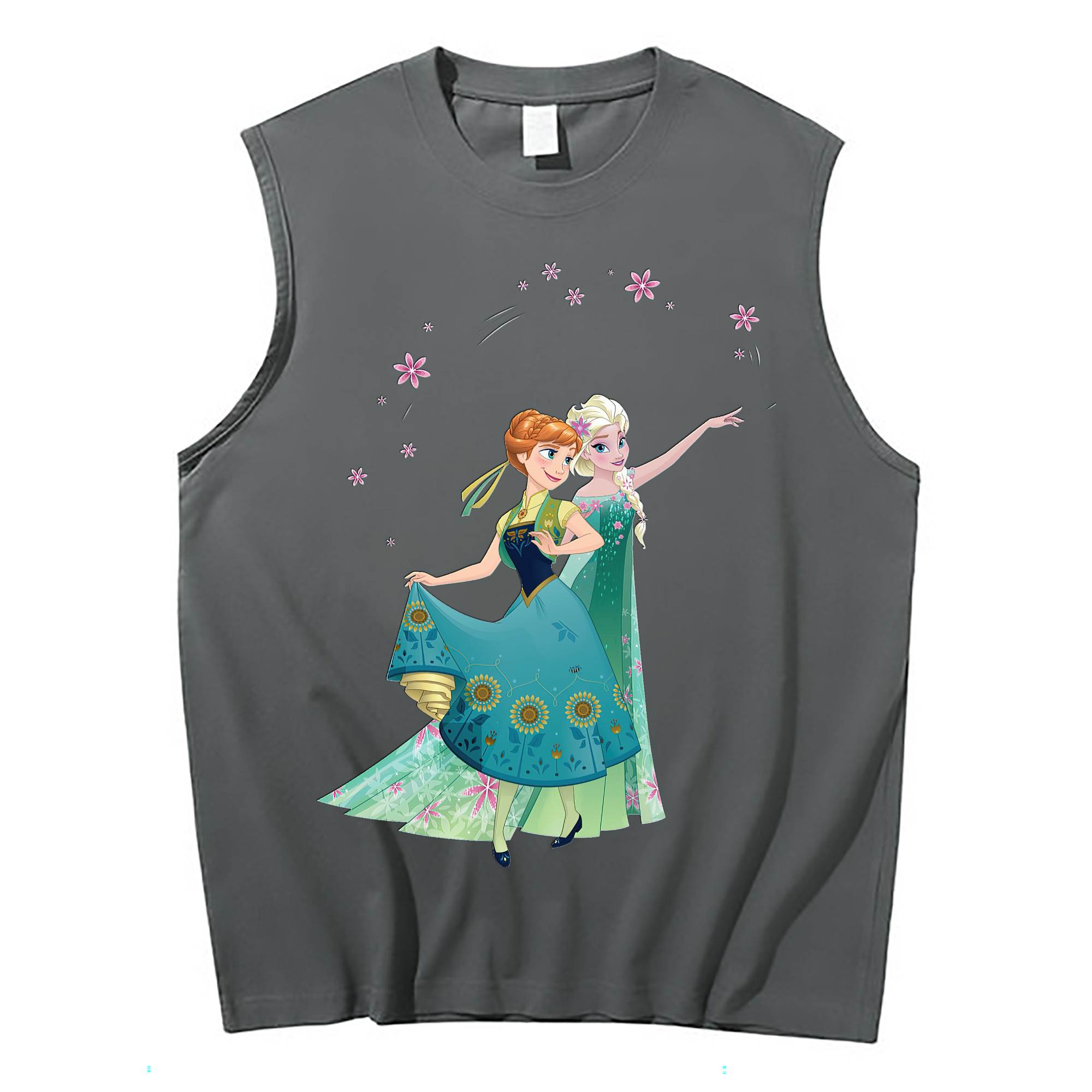 （画像用） アナと雪の女王 アンナ エルサ Frozen Anna Elsa コットン100％タンクトップ（フロントプリント）